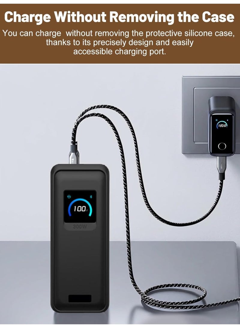 Silicone Protective Case for Anker Prime Power Bank(26250mAh 300W) 3-Port Portable Charger, Full-Body Protective Cover with Precise Cutouts, Shockproof & Scratch-Resistant Sleeve (Black) - Image 4